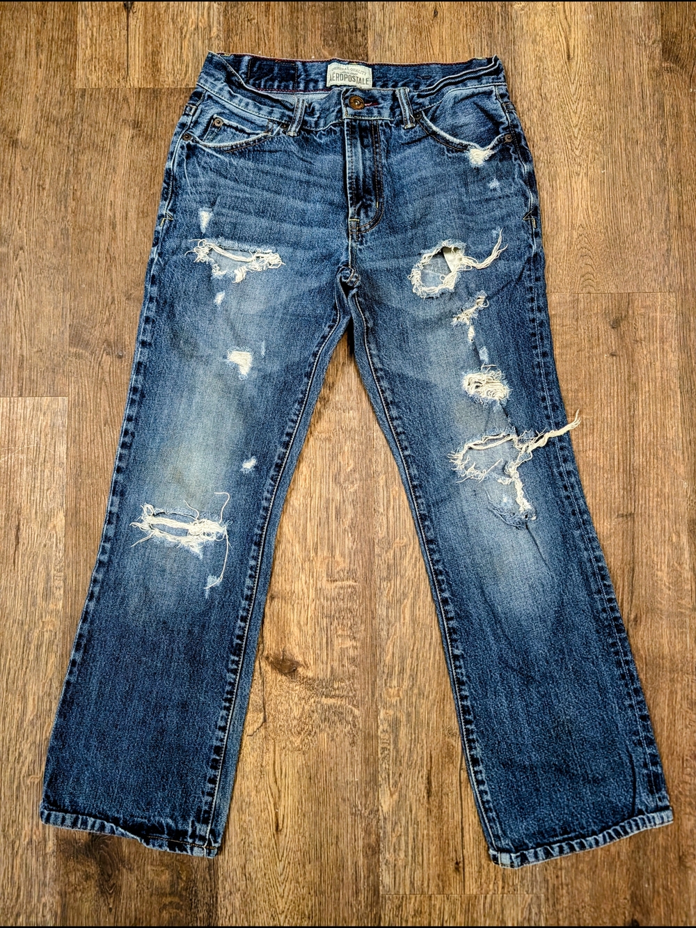 Aeropostale Distressed Blue Men’s Bootcut Jeans